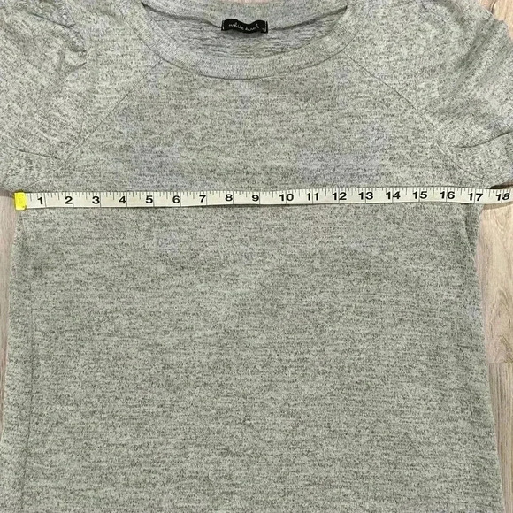 White Birch Puff Long Sleeve Pullover Crew Neck Sweater Top Gray Size S - Picture 4 of 6